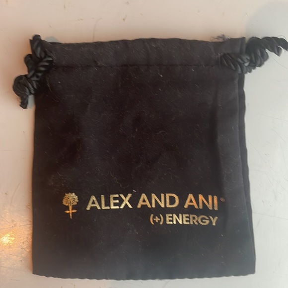 Nwt Alex and Ani charm bangle bracelet initial A monogram energy made USA silver - Picture 8 of 9